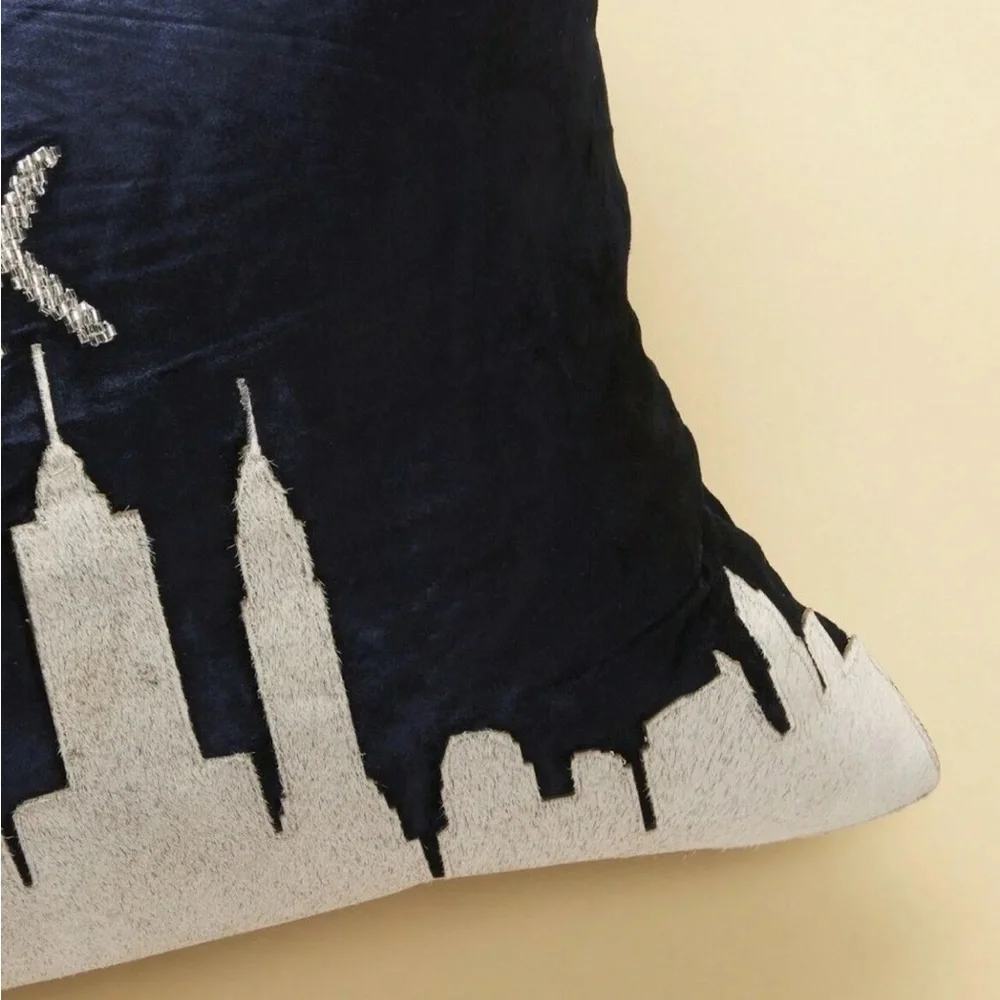 Callisto Home New York Beaded Calf Hair Accent Pillow